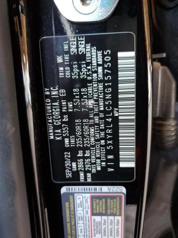 5XYRL4LC5NG157505 KIA SORENTO S