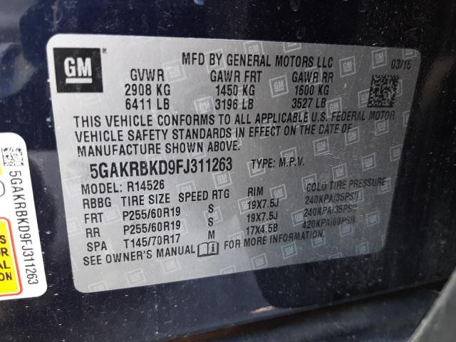 5GAKRBKD9FJ311263 Buick Enclave