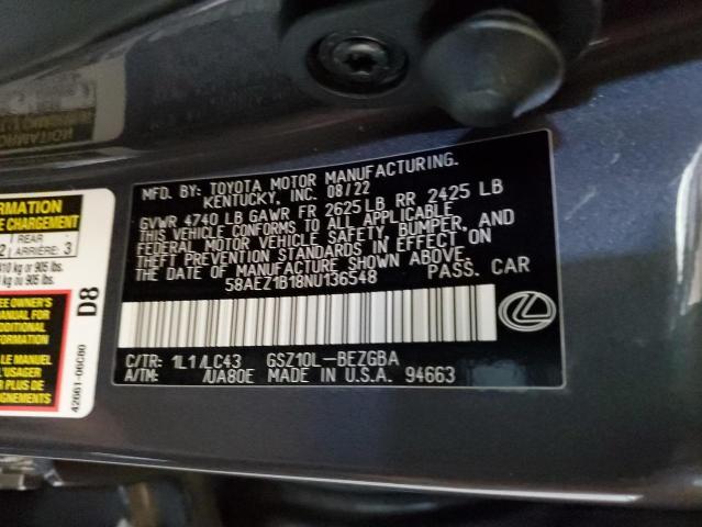 58AEZ1B18NU136548 Lexus Es 350 Base