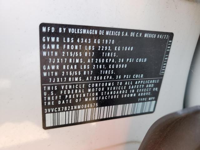 3VVCX7B2XNM084575 Volkswagen TAOS S