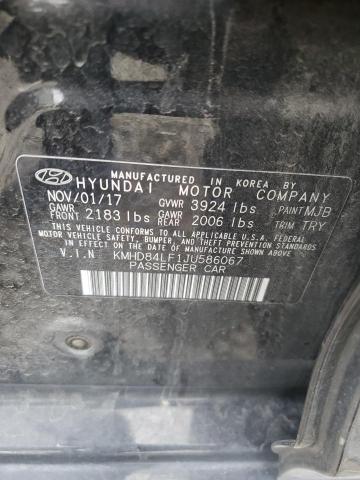 KMHD84LF1JU586067 Hyundai ELANTRA SEL
