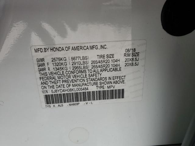 5J8YD4H08KL005484 Acura MDX A-SPEC