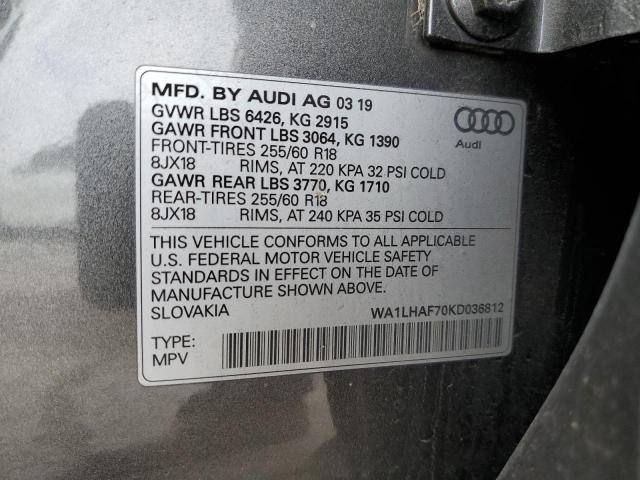 WA1LHAF70KD036812 Audi Q7 Premium Plus