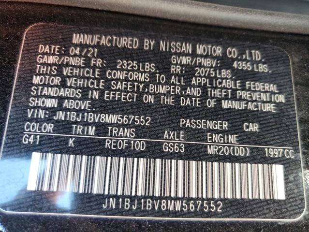 JN1BJ1BV8MW567552 Nissan Rogue Sport Sv