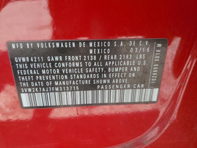 3VW2K7AJ7FM313715 Volkswagen JETTA BASE
