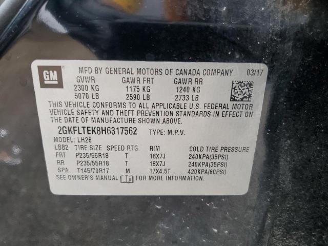 2GKFLTEK8H6317562 GMC Terrain Sle