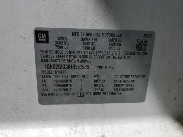 1GKS2GKC6HR257985 GMC Yukon Xl K1500 Slt