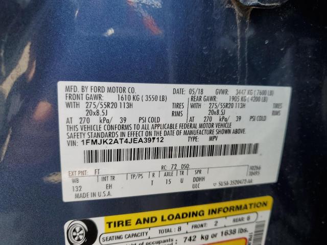 1FMJK2AT4JEA39712 Ford Expedition Max Limited