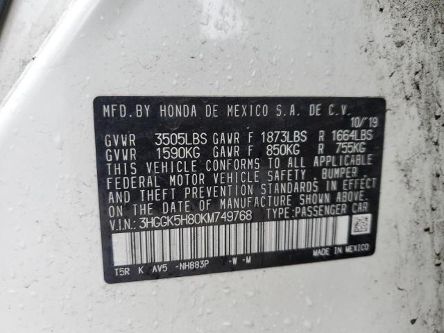 3HGGK5H80KM749768 Honda FIT EX