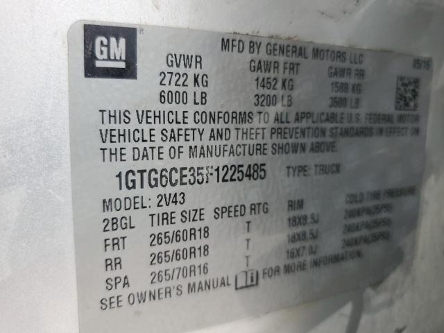 1GTG6CE35F1225485 GMC CANYON SLT