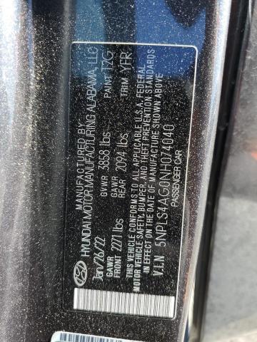 5NPLS4AG0NH074040 Hyundai ELANTRA SEL