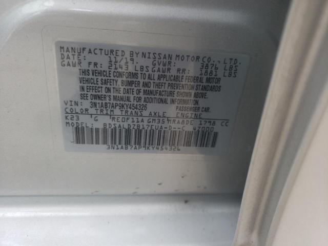 3N1AB7AP9KY454326 Nissan SENTRA S