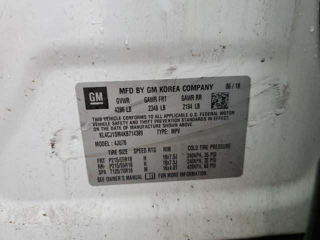 KL4CJ1SM4KB714389 Buick Encore Sport Touring