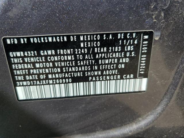 3VWD17AJXFM260990 Volkswagen JETTA SE