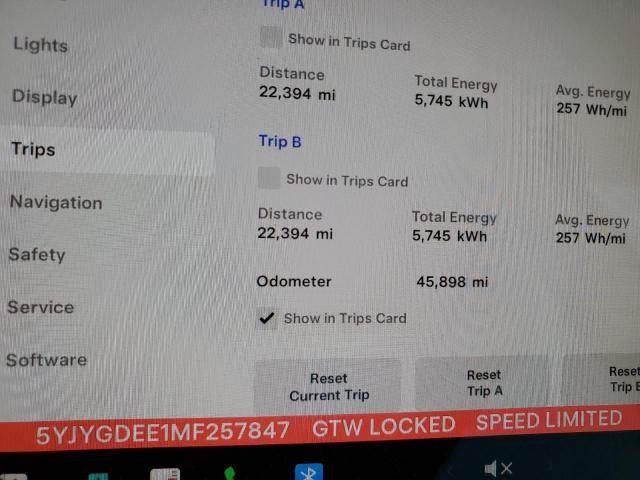 5YJYGDEE1MF257847 Tesla Model Y