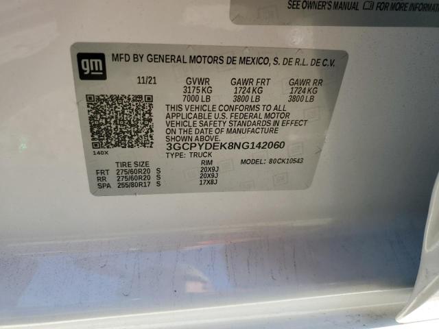 3GCPYDEK8NG142060 Chevrolet Silverado Ltd K1500 Lt
