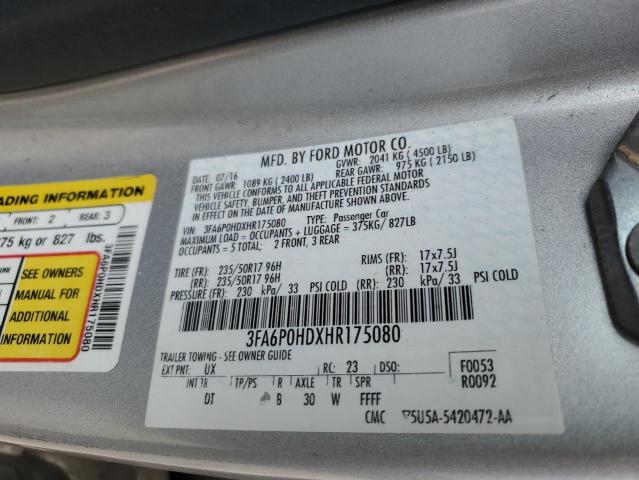 3FA6P0HDXHR175080 Ford FUSION SE