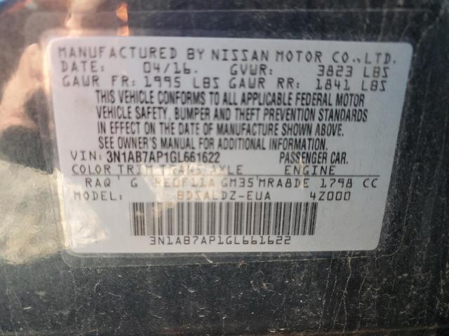 3N1AB7AP1GL661622 Nissan SENTRA S