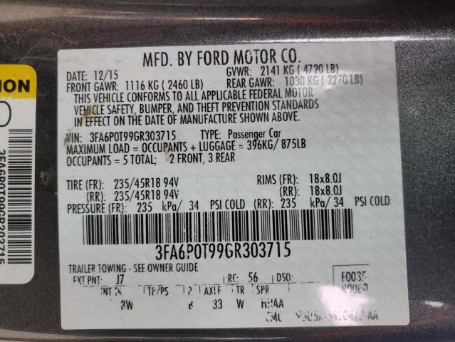 3FA6P0T99GR303715 Ford FUSION SE