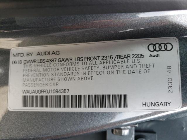 WAUAUGFF0J1084357 Audi A3 PREMIUM