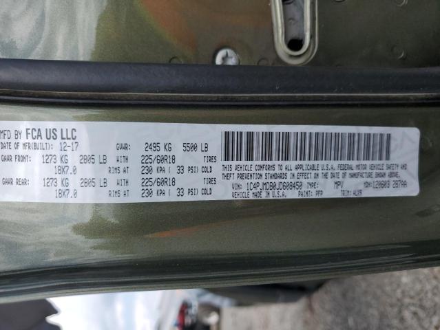 1C4PJMDB0JD608450 Jeep Cherokee Limited