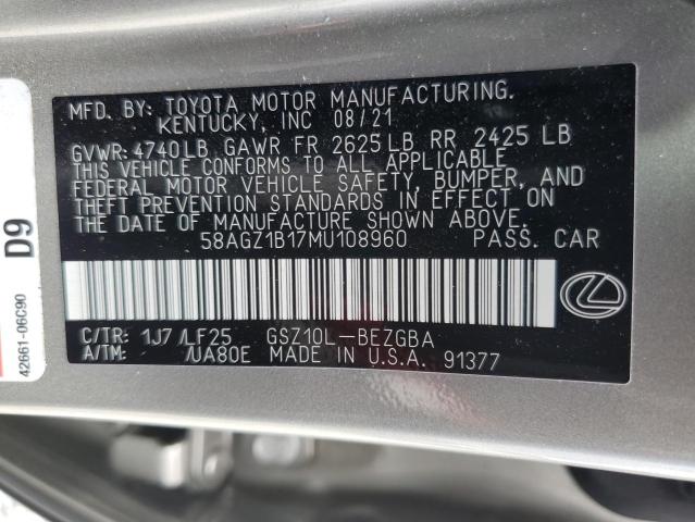 58AGZ1B17MU108960 Lexus Es 350 Base