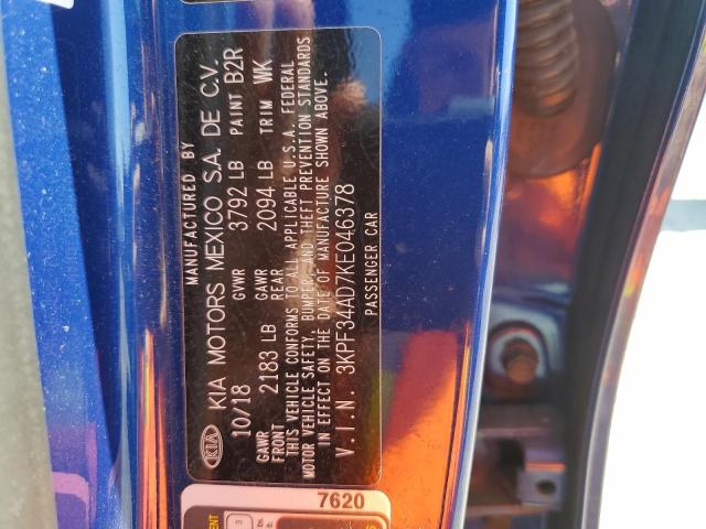 3KPF34AD7KE046378 KIA Forte Gt Line