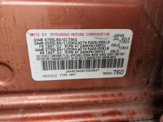 JA4AZ3A34FZ003647 Mitsubishi Outlander Se