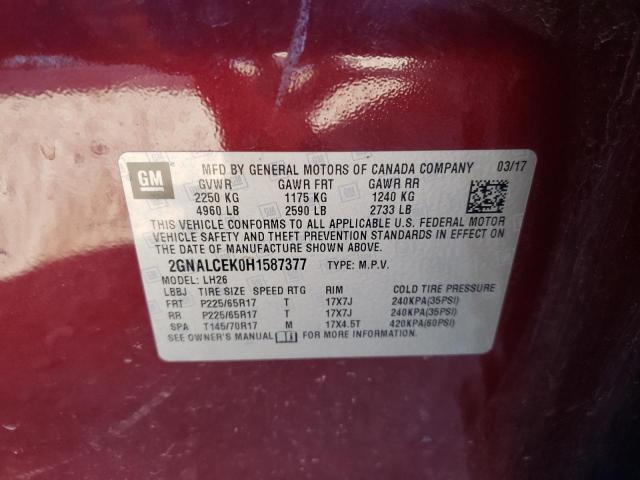 2GNALCEK0H1587377 Chevrolet EQUINOX LT