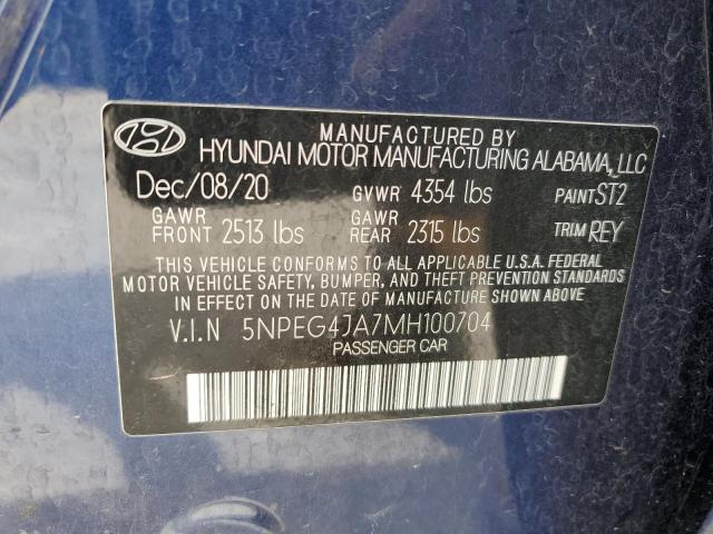 5NPEG4JA7MH100704 Hyundai SONATA SE