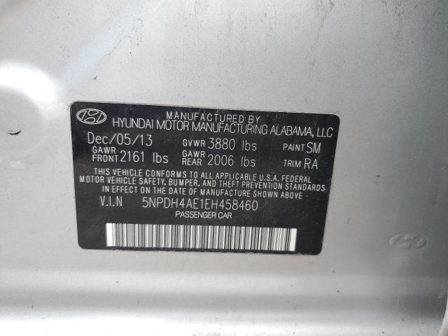 5NPDH4AE1EH458460 Hyundai ELANTRA SE