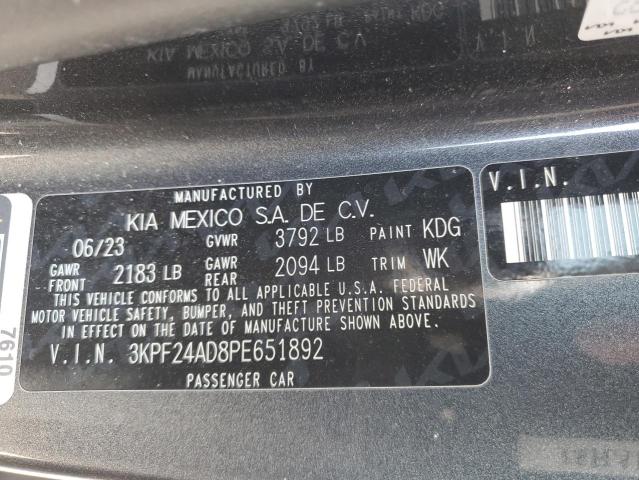 3KPF24AD8PE651892 KIA FORTE LX