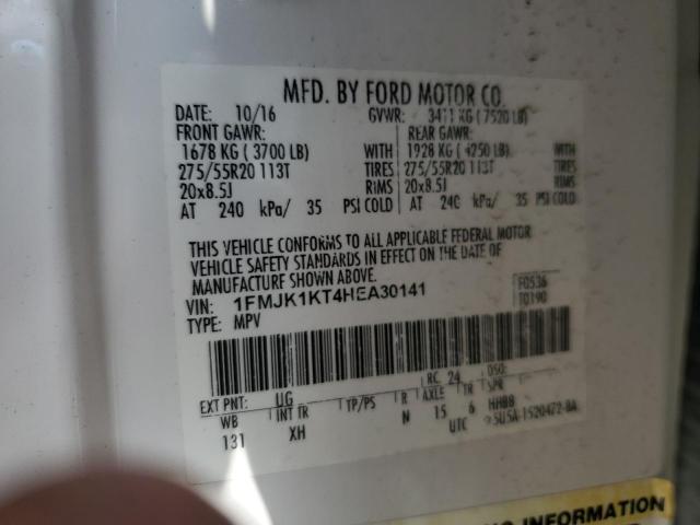 1FMJK1KT4HEA30141 Ford Expedition El Limited