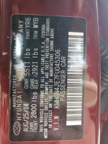 KMHGN4JE7FU045306 Hyundai Genesis 3.8l