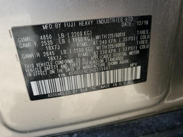 4S4BSENC2H3319487 Subaru Outback 3.6r Limited