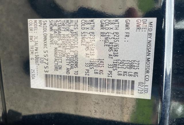 5N1DL0MNXKC557753 Infiniti QX60 LUXE