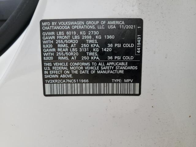 1V2KR2CA7NC511966 Volkswagen ATLAS SE