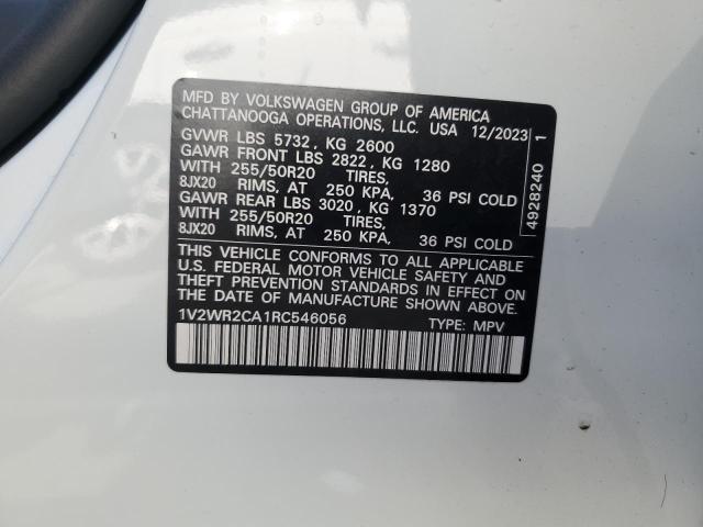 1V2WR2CA1RC546056 Volkswagen ATLAS SE