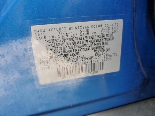 3N1CP5DV0ML475350 Nissan KICKS SR