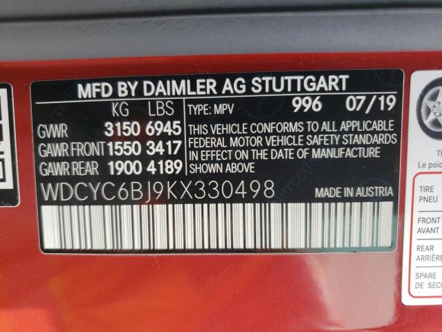 WDCYC6BJ9KX330498 Mercedes-Benz G 550