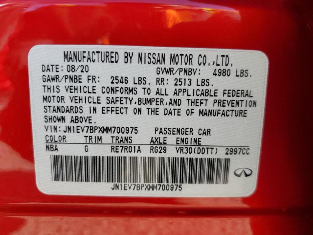 JN1EV7BPXMM700975 Infiniti Q50 LUXE