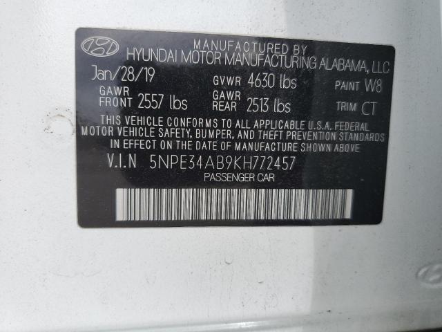5NPE34AB9KH772457 Hyundai Sonata Limited Turbo