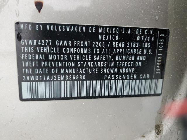 3VWD17AJ2EM336880 Volkswagen JETTA SE