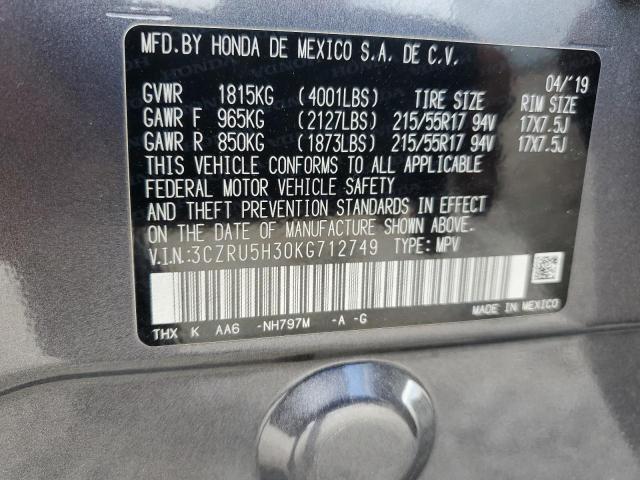 3CZRU5H30KG712749 Honda HR-V LX