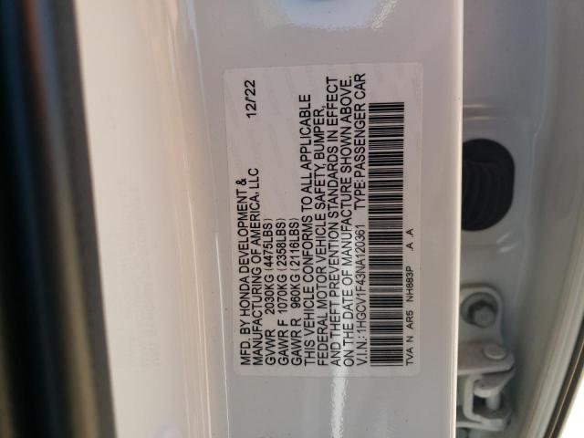 1HGCV1F43NA120361 Honda Accord Sport Se