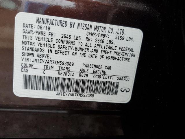 JN1EV7AR7KM593089 Infiniti Q50 LUXE