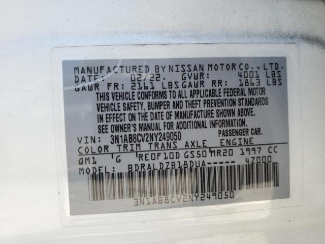3N1AB8CV2NY249050 Nissan SENTRA SV