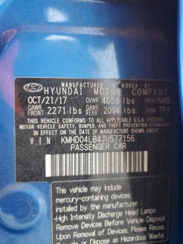 KMHD04LB4JU577156 Hyundai Elantra Sport