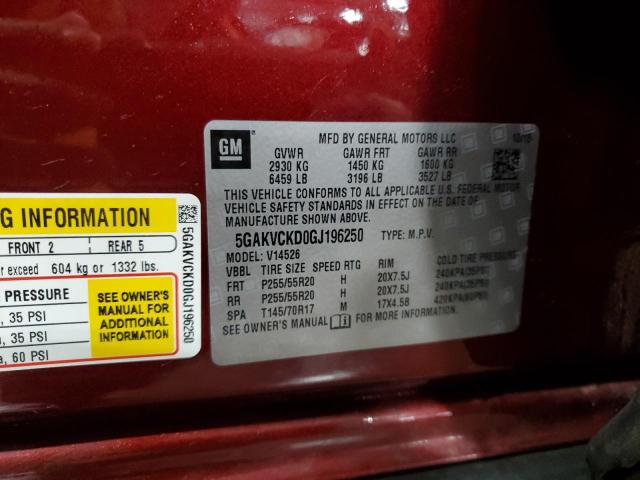 5GAKVCKD0GJ196250 Buick Enclave