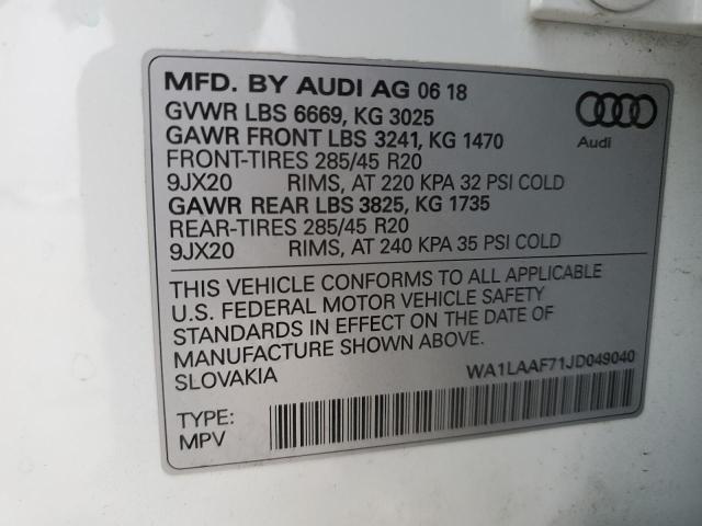 WA1LAAF71JD049040 Audi Q7 Premium Plus